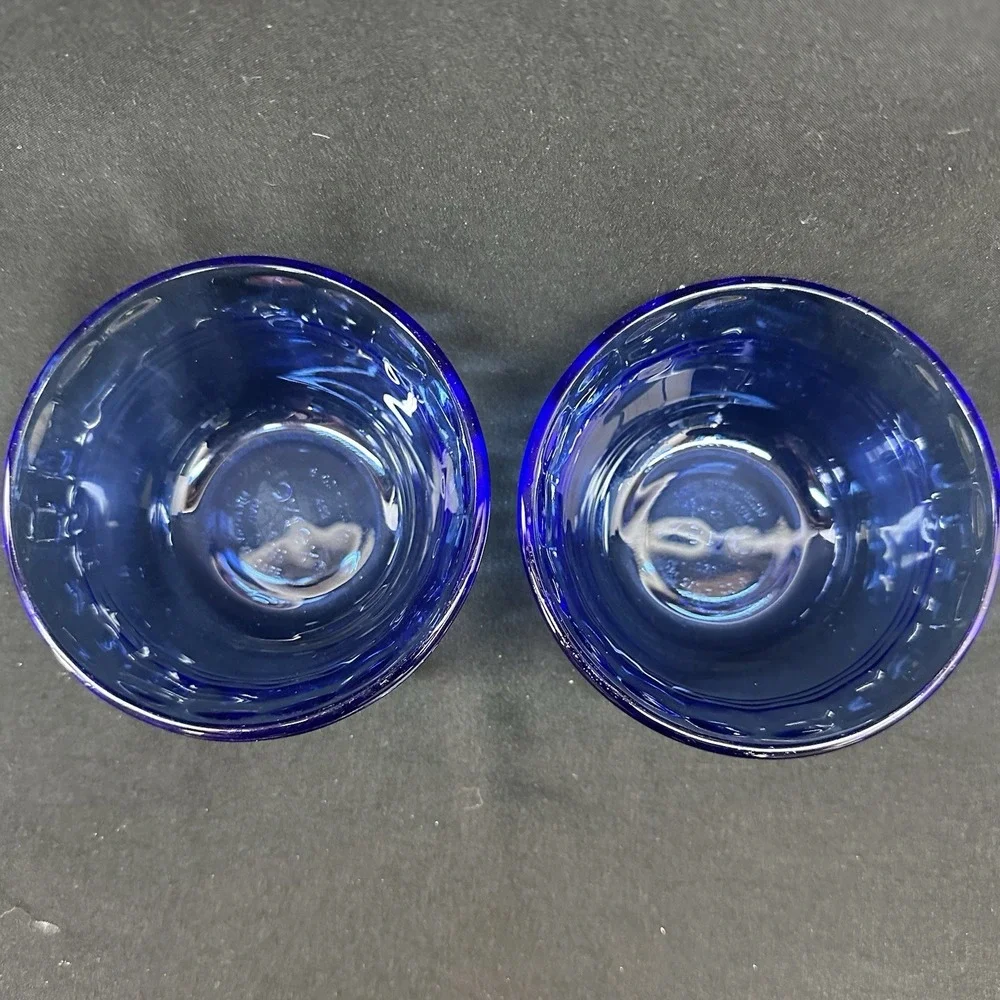 Pyrex Cobalt Blue Glass Custard Cup / Ramekin 6oz 175ml 463 Vintage, Set of 2